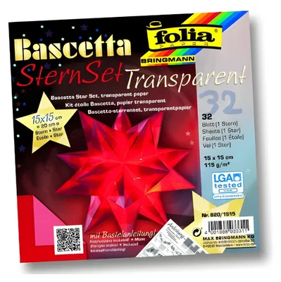Image de Folia 820/1515 Bascetta Stern rot transparent Ø 20 cm