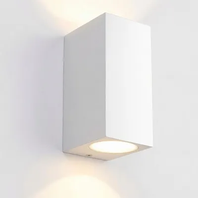 Produktbild von Aussenleuchte Wand weiß up&down 2x GU10 1268B1 IP54 eckig modern