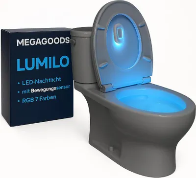 Produktbild von 2er Set WC LED Nachtlicht mit Bewegungssensor RGB 7 Farben DE.