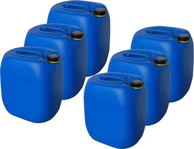 Produktbild von 6 x 30 Liter Kanister Wasserkanister Campingkanister Farbe blau inkl. Schraubverschluss (6x30 knb)