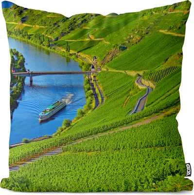 Produktbild von VOID Mosel Weingebiet  Kissenbezug Kissenhülle Deko Polyester Dekoration Garten Dekokissen