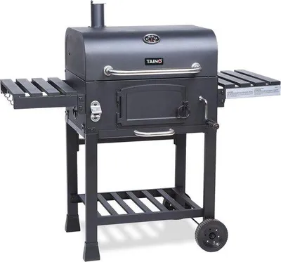 Image de Grand chariot-barbecue au charbon de bois avec indicateur de température