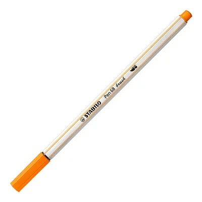 Produktbild von Premium-Filzstift mit Pinselspitze für variable Strichstärken - STABILO Pen 68 brush - Einzelstift - orange