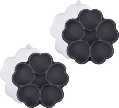 Obrázek produktu pro CANDeal 2 kusy silikonové formy na pečení ve tvaru srdce s 5 jamkami, mini nádoby na potraviny, podnosy na podávání ovoce, forma na zmrzlinu ve tvaru srdce s víkem