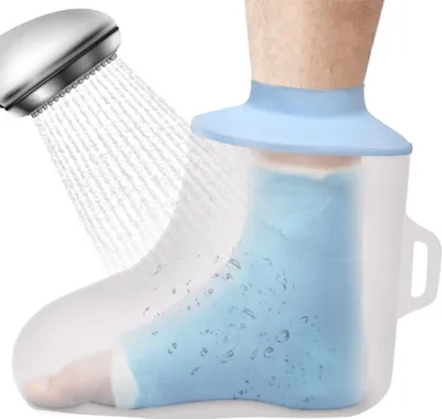 Produktbild von Duschschutz Fuß, Wasserdichter Gipsschutz Fuss für Dusche, Wiederverwendbarer Fußabdeckung Beim Duschen, Wundpflegezubehör
