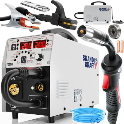 Produktbild von SKANDI KRAFT iSIMPLE MIG 210 - 200A Schweißgerät mit FAN-STOP - Leise, leistungsstark und kompakt - MIG/MAG, LIFT-TIG, MMA
