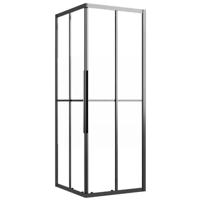 Produktbild von vidaXL Duschkabine Halbmatt ESG 80x80x180 cm Schwarz