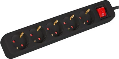 Obrázek produktu pro Lanberg PS1-05F-0300-BK prodlužovací kabel 3 m 5 zásuvek AC Vnitřní černá