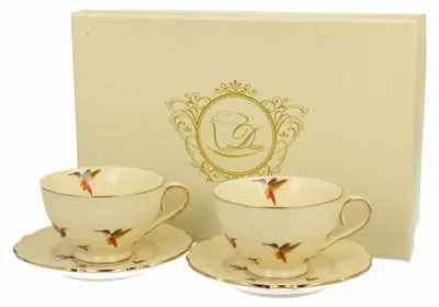 Produktbild von Duo Kolibry Espressotassen-Set Ecru Porzellan