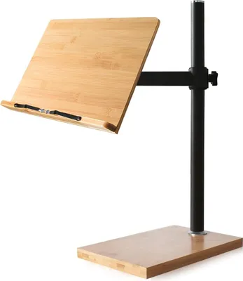 Produktbild von Höhenverstellbarer Buchständer - Bambus-Buchständer mit Seitenclips für freihändiges Lesen - Verstellbare Lesehöhe und -winkel (11 x 81)