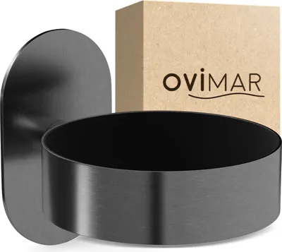 Produktbild von ovimar Haartrocknerhalter Mesmogtind | Edelstahl | gunmetal | mit Wandmontage ohne Bohren | mit Fönpolsterung | zum Kleben | Föhn Halterung im Badezimmer | | perfektes Bad Zubehör