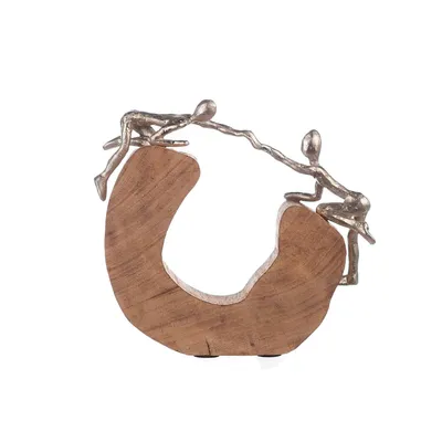 Produktbild von Casablanca by Gilde Dekofigur Skulptur Support silberfarben, handgearbeitet H. 24 cm,81022