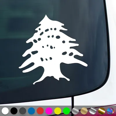 Produktbild von PantherPixel Libanon Aufkleber Wappen Zeder Fahne Baalbek Beirut Sticker Auto Geschenkidee Farbe Weiss