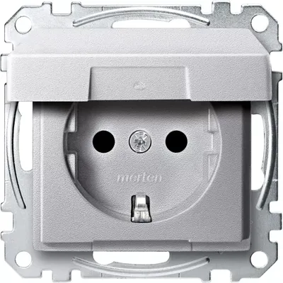 Produktbild von Merten MEG2310-0460 Steckdose CEE 7/3 Aluminium (MEG2310-0460)