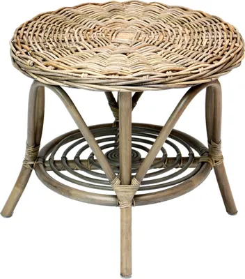 Produktbild von Rattantisch Koboo Grey Ø 65cm grau – Beistelltisch