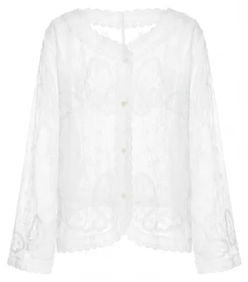Produktbild von Damen Bluse aus 100% Baumwolle, weiß, Größe L