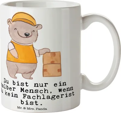 Produktbild von Mr. & Mrs. Panda Tasse Fachlagerist Herz - Weiß - Geschenk, Lagerist, Ausbildung, Becher, Lustig, Pott, Kaffeetasse, Teetasse, Spruch, Trinkbecher, Kaffeebecher
