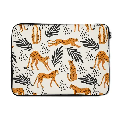 Produktbild von MuchoWow® Laptop Hülle 13 Zoll Muster - Leopard Laptoptasche - Laptophülle - Sleeve - Rundumschutz