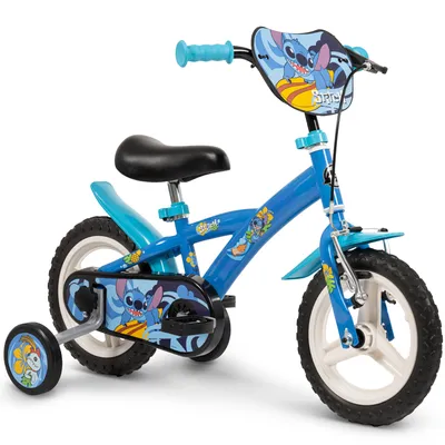 Image de Vélo enfant Huffy Disney Stitch 12 pouces, pour les enfants de 3 à 5 ans, bleu
