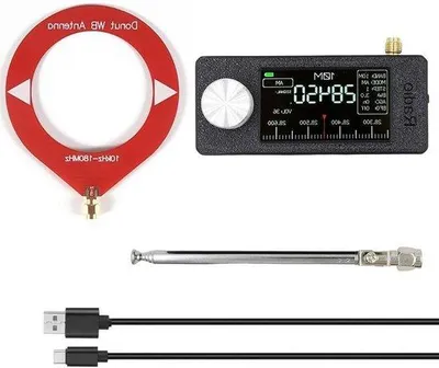 Imagen del producto de Radio DAB portátil - Pantalla IPS de 1,9 pulgadas - Pantalla roja - Soporte de banda completa - Modelo SI4732
