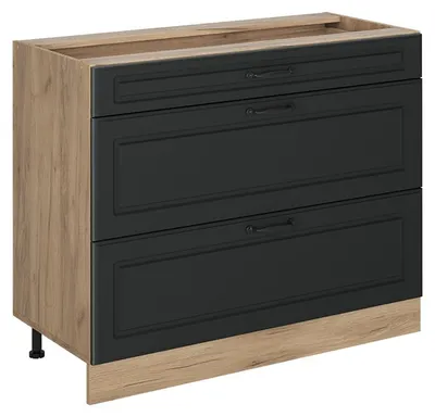 Productafbeelding van Keukenonderkast Vicco R-Line Antraciet landelijk/Goudkleurig Eiken 100 cm zonder werkblad, Model 71627