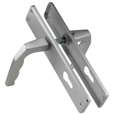 Produktbild von Drückergarnitur PZ Alu F1 72/8 Griffe + Türschilder komplett