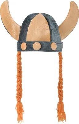 Produktbild von Wikingerhelm Mit Weichen Hörnern Und Zöpfen
