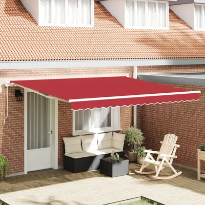 Immagine prodotto di Tenda da sole estensibile vidaXL, rossa, 400 x 300 cm, in poliestere e alluminio