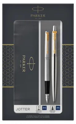 Produktbild von Parker 2093257, Schwarz, Chrom, Gold, 2 Stück(e), Kugelschreiber + Füllfederhalter