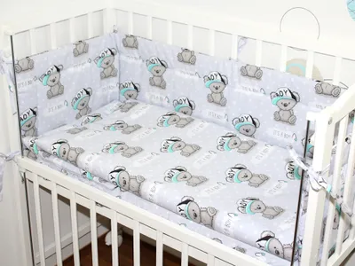 Produktbild von Baby Bettwäsche für Beistellbett 40x90cm Set mit Nestchen Spannbettlaken 6 teilig - D18