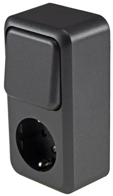 Immagine prodotto di Interruttore combinato FASKO, antracite 250V~ con attacco a vite a superficie