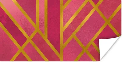 Produktbild von MuchoWow® Poster Gold - Rosa - Luxus 40x20 cm - Poster für die Wand - Poster Schlafzimmer