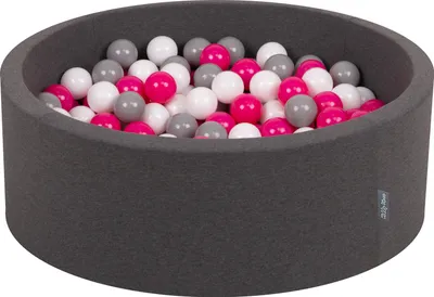 Produktbild von KiddyMoon Bällebad 90x30cm 200 Bälle ∅7cm Rund Bällepool Mit Bunten Bällen Für Babys Und Kinder