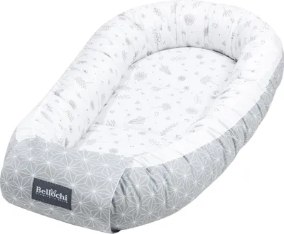 Produktbild von Bellochi Babynest Babynestchen Neugeborene - 100% Baumwolle -   - Baby Kuschelnest - 90x60x12cm - star copse