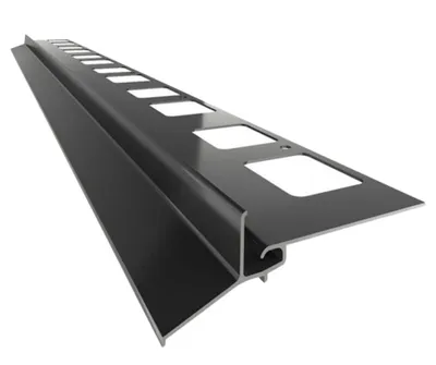 Zdjęcie produktu dla Renoplast Profil okapowy aluminiowy K102, Do posadzki klejonej na tarasy i balkony, Profil prosty 200cm, Grafit