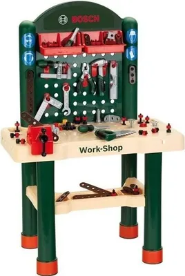 Produktbild von Werkbank Kinder, Bosch Work-Shop von Klein, 82 Zubehörteile, 67,5 x 38,5 x 105 cm