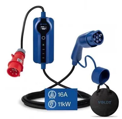 Productafbeelding van Laadpaal Mobiele Lader - 11 kW Type 2 - 16 Ampère - 5 Meter Kabel - Draagbaar - Voor Elektrische Auto's