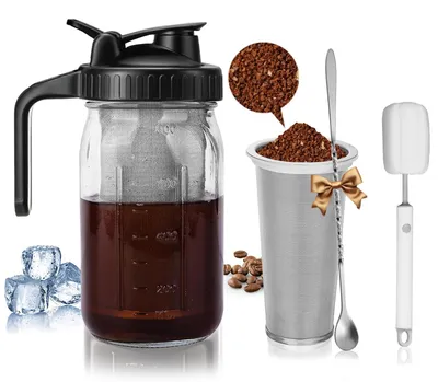 Cold Brew Kaffeemaschine 800 ml mit Edelstahlfilter, schwarz