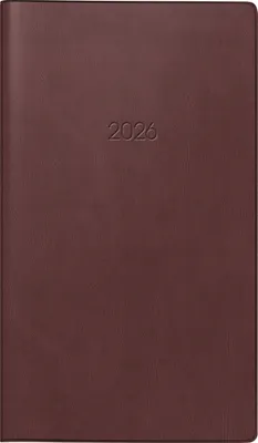 Produktbild von Taschenkalender 758 8,7x15,3cm 1 Woche/Seite Kunstleder bordeaux 2026.
