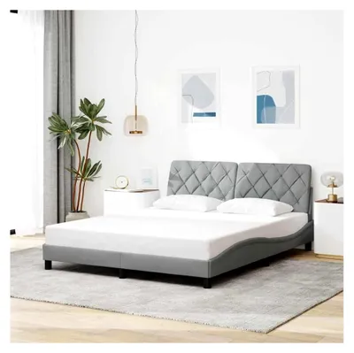 Produktbild von Bettgestell ohne Matratze Hellgrau 160x200 cm Stoff