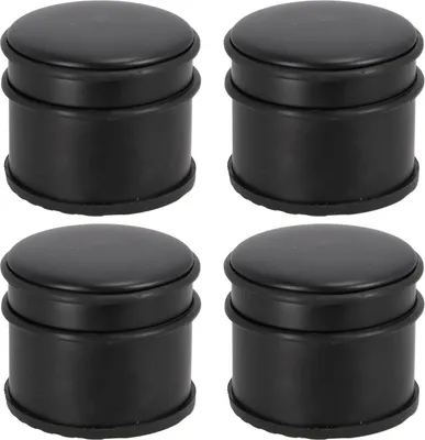 Produktbild von Türstopper - Ø 9 cm - Schwarz - Edelstahl - Gummi - 4er Set