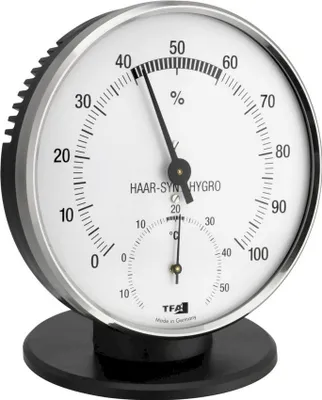Image de TFA - Thermo-hygromètre analogique avec anneau métallique 45.2032 - argenté/blanc