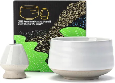 Produktbild von Japanische Elfenbeinweiße Matcha-Schale 18oz TEANAGOO MB-1 Chawan Matcha-Teeschale Keramikschale
