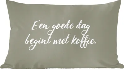 Produktbild von MuchoWow® Zierkissen Sofakissen Wohnzimmer Dekokissen 50x30 cm Sprichwörter - Ein guter Tag beginnt mit Kaffee - Kaffee - Zitate - Wohnzimmerdekoration - Polster mit Photo
