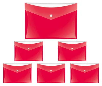 Image de VELOFLEX - Poches de rangement pour documents, VELOCOLOR, format A5, rouge, lot de 6