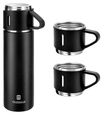 Produktbild von Edelstahl-Thermosflasche, vakuumisoliert, 500 ml, Schwarz