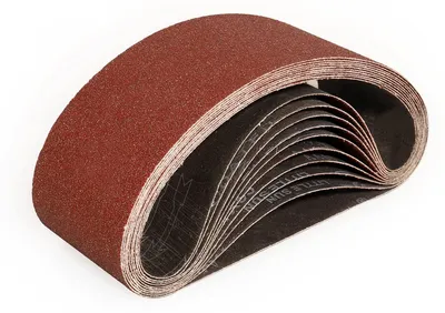 Obrázek produktu pro Brusný pás 100 x 610 mm - Zrnítkost 80 - Brusné pásy - Bruska na pásy - Zpracování dřeva - 12 kusů - Odolný oxid hlinitý - Brusný papír