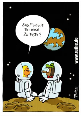 Produktbild von Cartoon-Postkarte Ralph Ruthe "Sag, findest Du mich zu fett?"