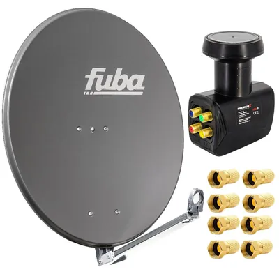 Produktbild von Fuba DAL 800 A Satellitenantenne Alu Anthrazit LNB Quad 8x F-Stecker
