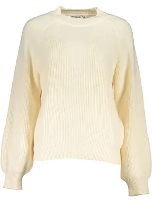 Image de Pull en maille blanc à col roulé et détails contrastés - Élégant et moderne